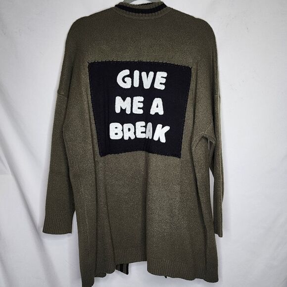 1X 14W 16W Torrid Green Long Sweater Cardigan Give Me A Break Lovesick Relaxed - Picture 6 of 7